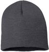 Am image of a Custom Sportsman 8 Inch Knit Beanie in Heather Charcoal!