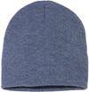 Am image of a Custom Sportsman 8 Inch Knit Beanie in Heather Navy!