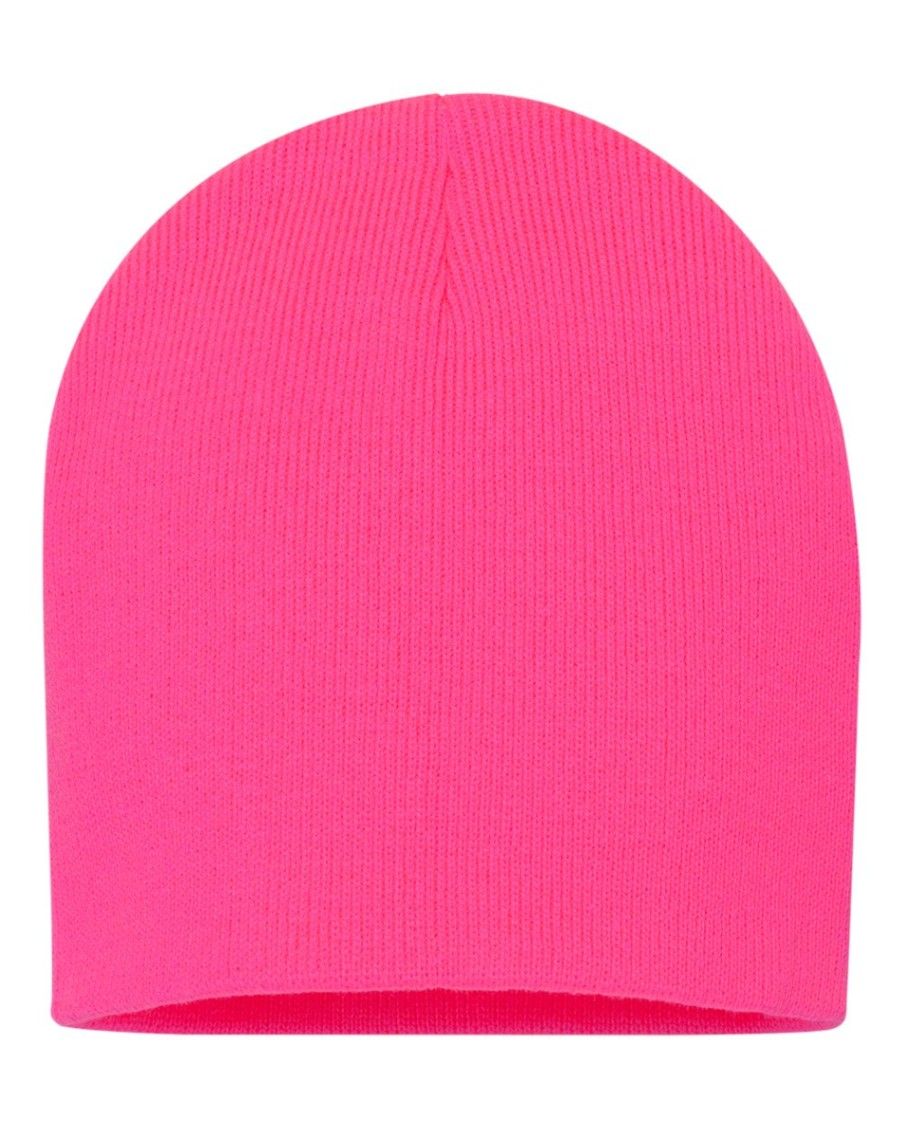 Sportsman 8 Inch Knit Beanie in Neon Pink