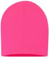Am image of a Custom Sportsman 8 Inch Knit Beanie in Neon Pink!