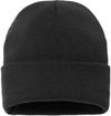 Am image of a Custom Sportsman Sherpa Lined 12in Cuffed Beanie in Black!