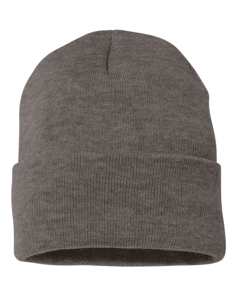Sportsman Sherpa Lined 12in Cuffed Beanie in Heather Charcoal