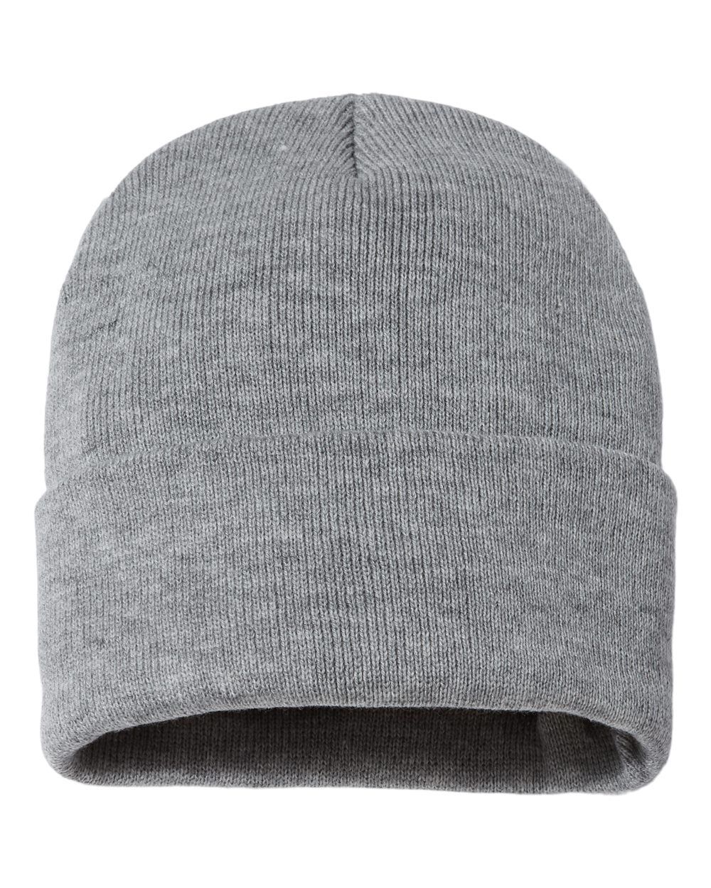 Sportsman Sherpa Lined 12in Cuffed Beanie in Heather Grey