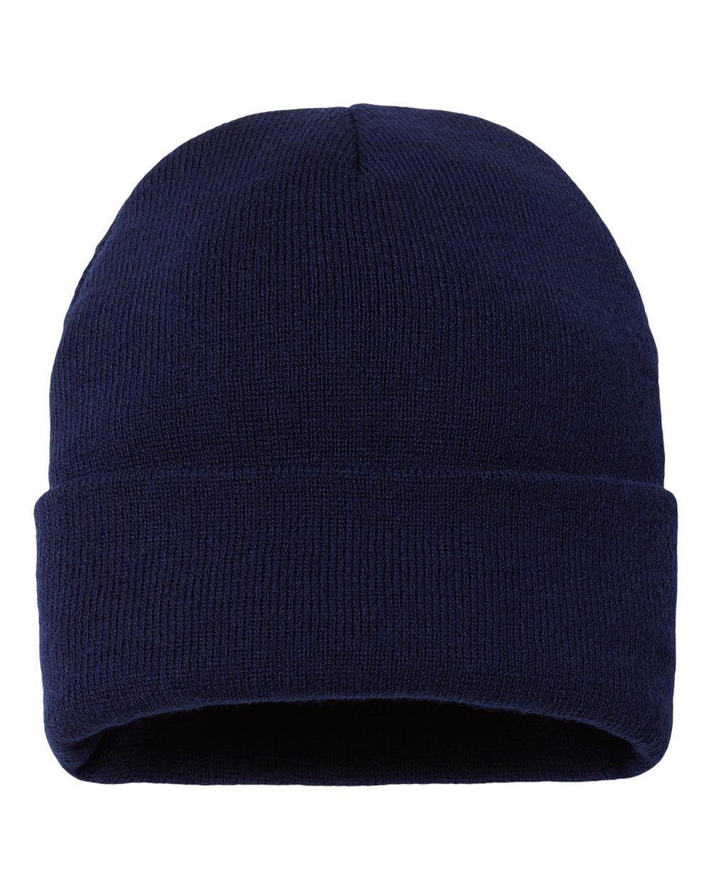 Sportsman Sherpa Lined 12in Cuffed Beanie in Navy