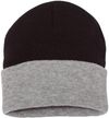 Am image of a Custom Sportsman 12 Inch Knit Beanie in Black/Heather!