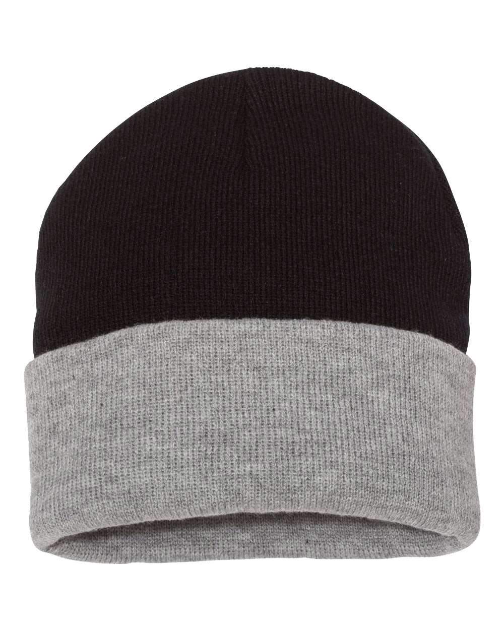 Sportsman 12 Inch Knit Beanie in Black/Heather