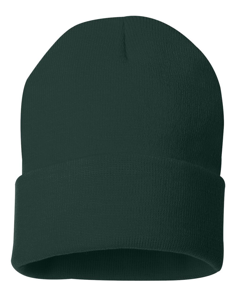 Solid 12" Cuffed Beanie in Forest