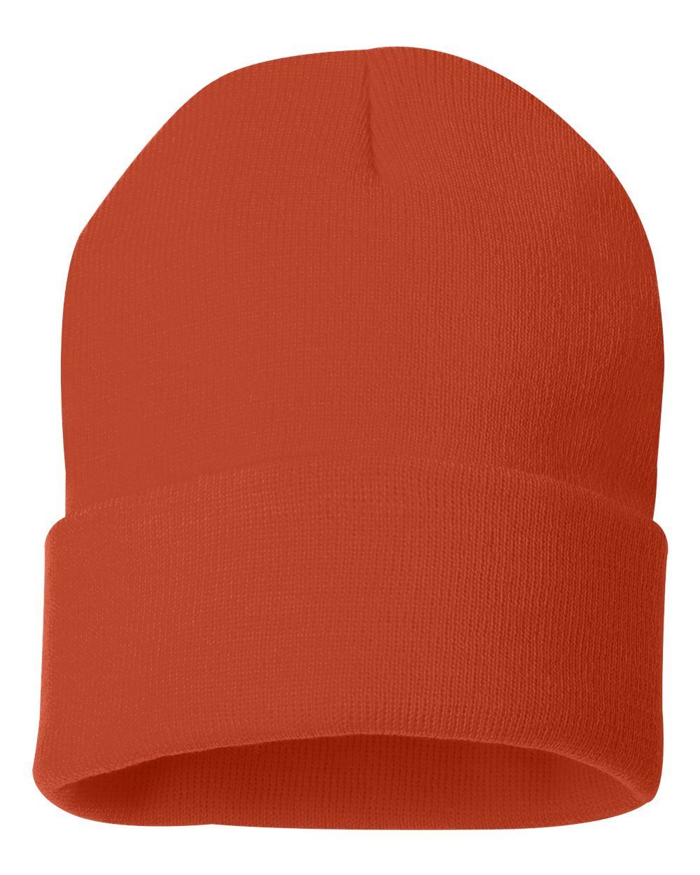 Solid 12" Cuffed Beanie in Orange