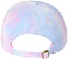 Am image of a Custom Sportsman TieDyed Dad Cap in Cotton Candy!