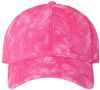 Am image of a Custom Sportsman TieDyed Dad Cap in Dark Pink!