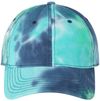 Am image of a Custom Sportsman TieDyed Dad Cap in Ocean!