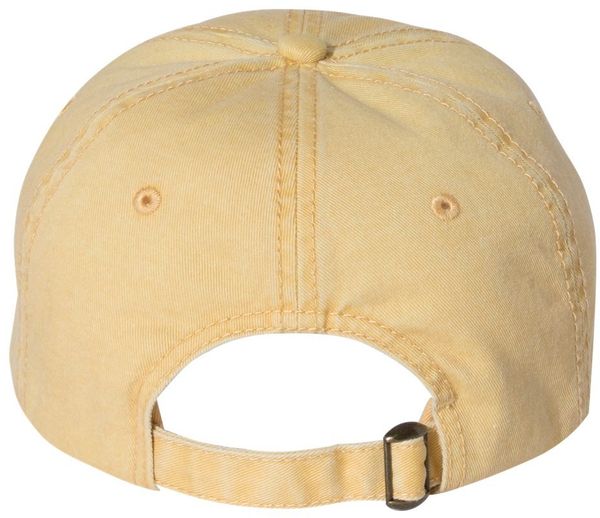 Am image of a Custom Sportsman Pigment Dyed Cap in Mustard!