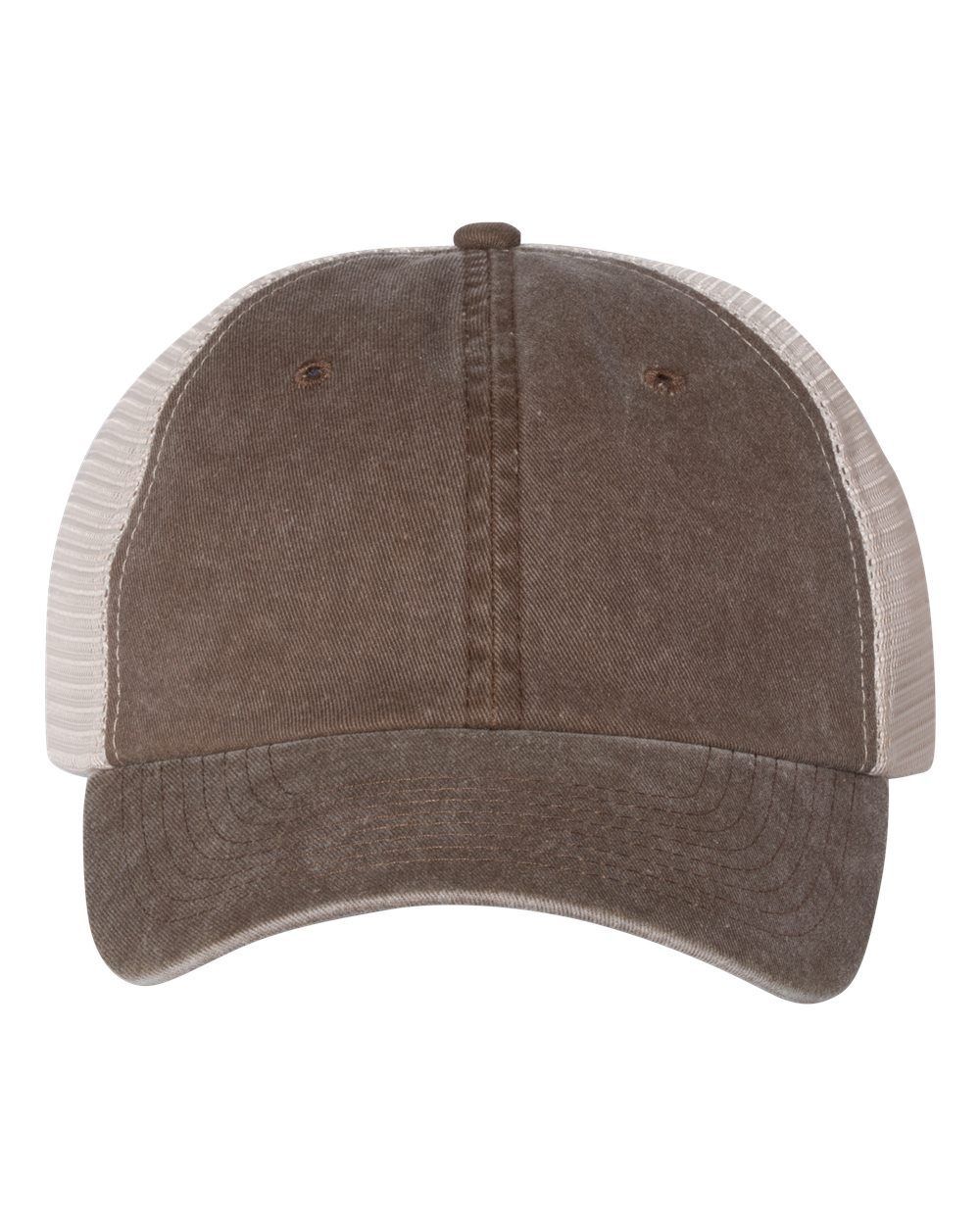 Sportsman Pigment Dyed Trucker Cap in Brown/Stone
