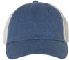 Am image of a Custom Sportsman Pigment Dyed Trucker Cap in Royal/Stone!