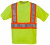 Am image of a Custom Sumaggo High Visibility Wicking Shirt with Contrasting Color Stripes in Lime!