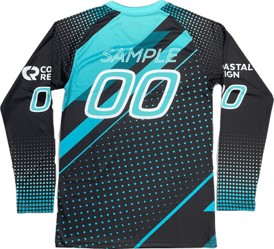 Am image of a Custom Sublimated Long Sleeve V Neck Jersey in Essential!