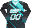 Am image of a Custom Sublimated Long Sleeve V Neck Jersey in Essential!