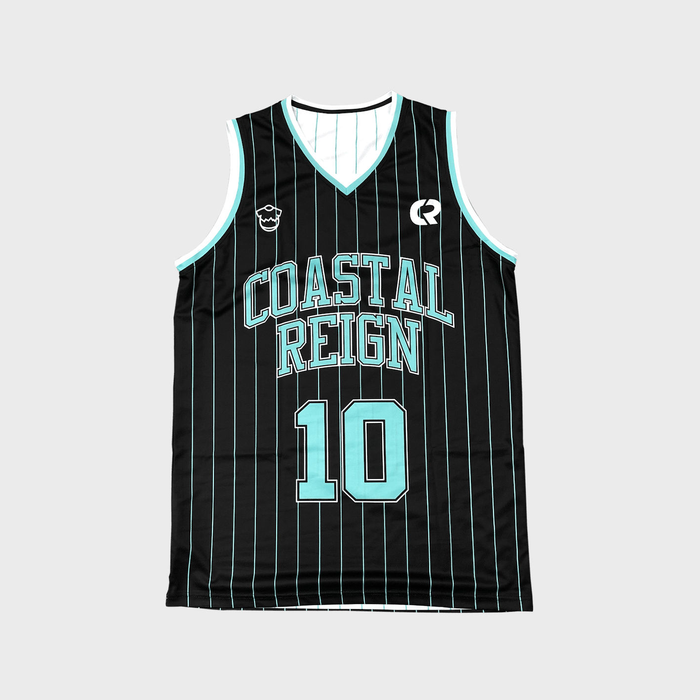 An image of basketball jerseys you can print your team's design on!