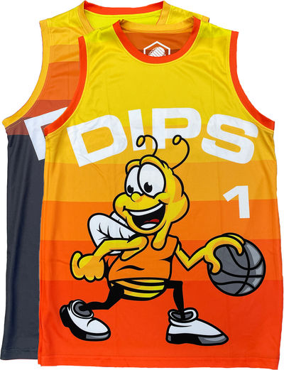 Am image of a Custom Sublimated Reversible Crew Neck Youth Basketball Jersey in Full Colour Sublimation!