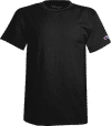 Am image of a Custom Champion Youth Short sleeve Cotton Tee in Black!