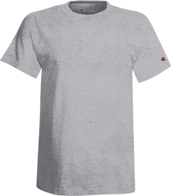 Am image of a Custom Champion Youth Short sleeve Cotton Tee in Light Steel!
