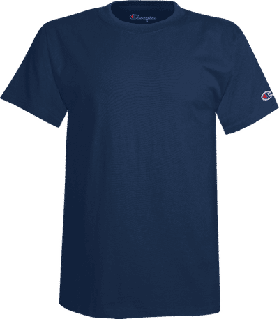 Am image of a Custom Champion Youth Short sleeve Cotton Tee in Navy!