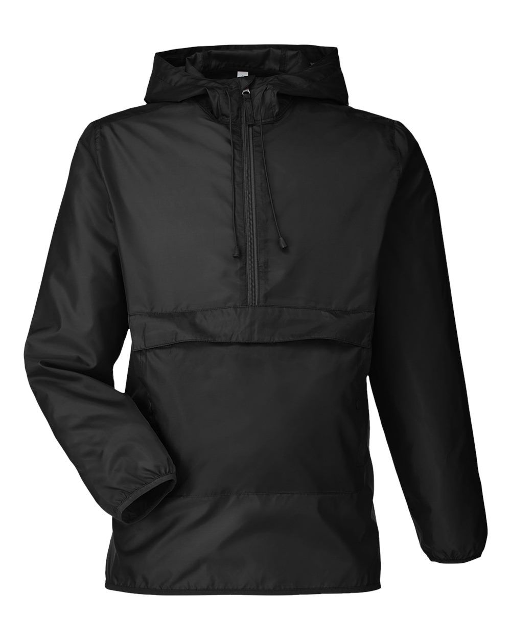 Team 365 Adult Zone Protect Packable Anorak Jacket in Black