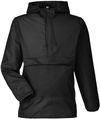 An image of a Custom Team 365 Adult Zone Protect Packable Anorak Jacket in Black!