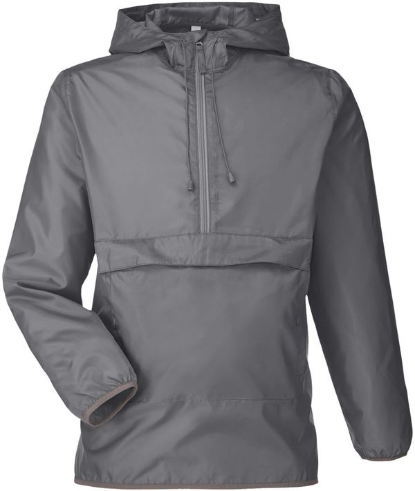 An image of a Custom Team 365 Adult Zone Protect Packable Anorak Jacket in Sport Graphite!
