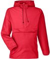 An image of a Custom Team 365 Adult Zone Protect Packable Anorak Jacket in Sport Red!