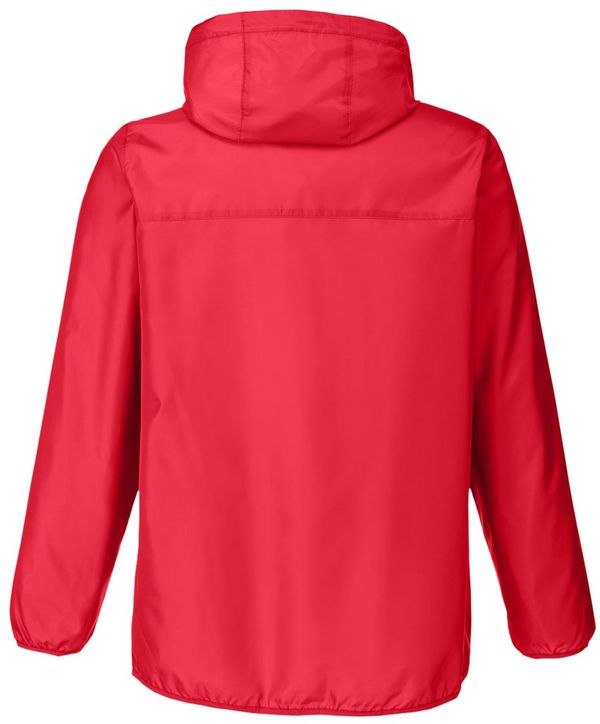 An image of a Custom Team 365 Adult Zone Protect Packable Anorak Jacket in Sport Red!