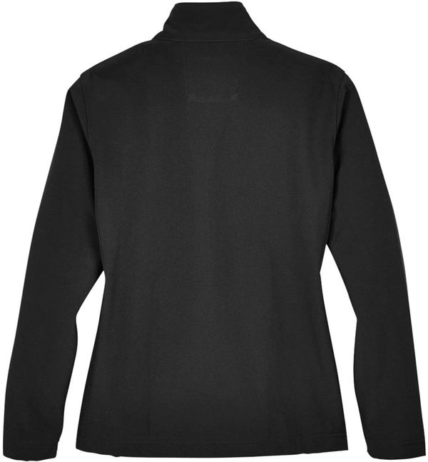 An image of a Custom Team 365 Ladies' Leader Soft Shell Jacket in Black!