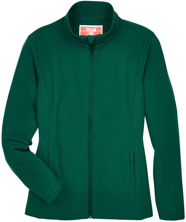 An image of a Custom Team 365 Ladies' Leader Soft Shell Jacket in Sport Forest!