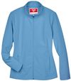 An image of a Custom Team 365 Ladies' Leader Soft Shell Jacket in Sport Light Blue!