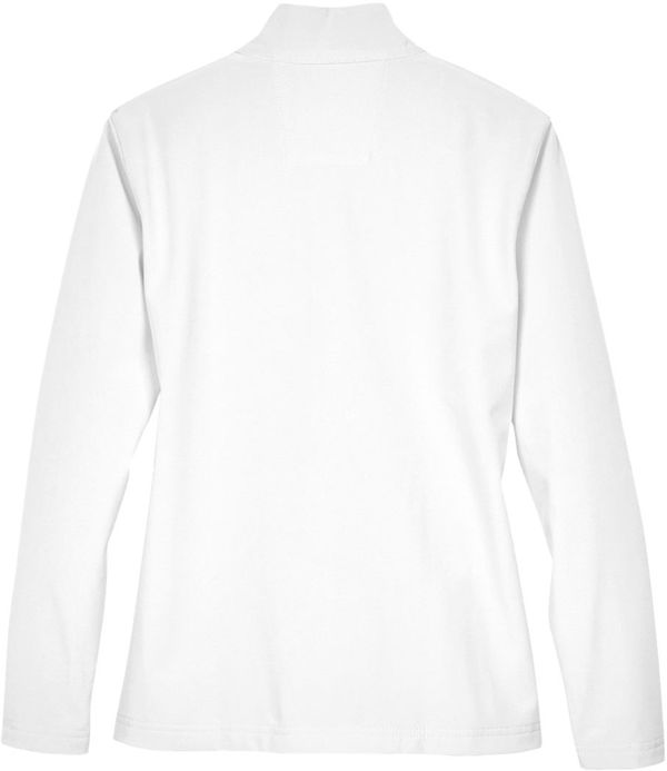 An image of a Custom Team 365 Ladies' Leader Soft Shell Jacket in White!