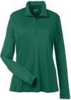 Am image of a Custom Team 365 Ladies' Zone Performance Quarter Zip in Sport Forest!
