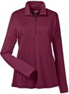 Am image of a Custom Team 365 Ladies' Zone Performance Quarter Zip in Sport Maroon!