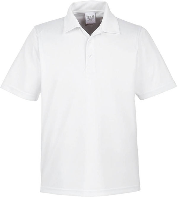 An image of a Custom Team 365 Men's Zone Performance Polo in White!