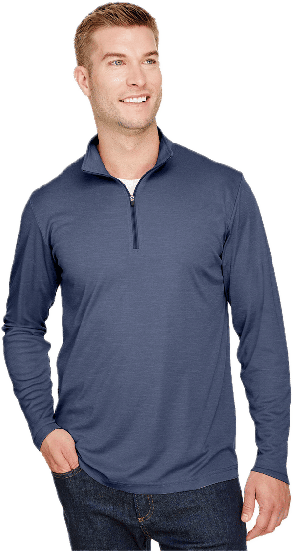 An image of a Custom Team 365 Men's Zone Sonic Heather Performance Quarter Zip!