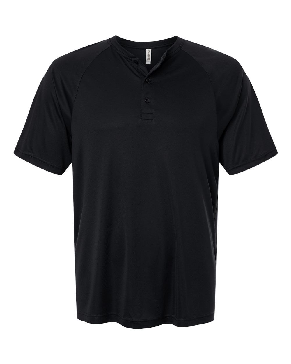 Team 365 Mens Zone Performance Henley in Black