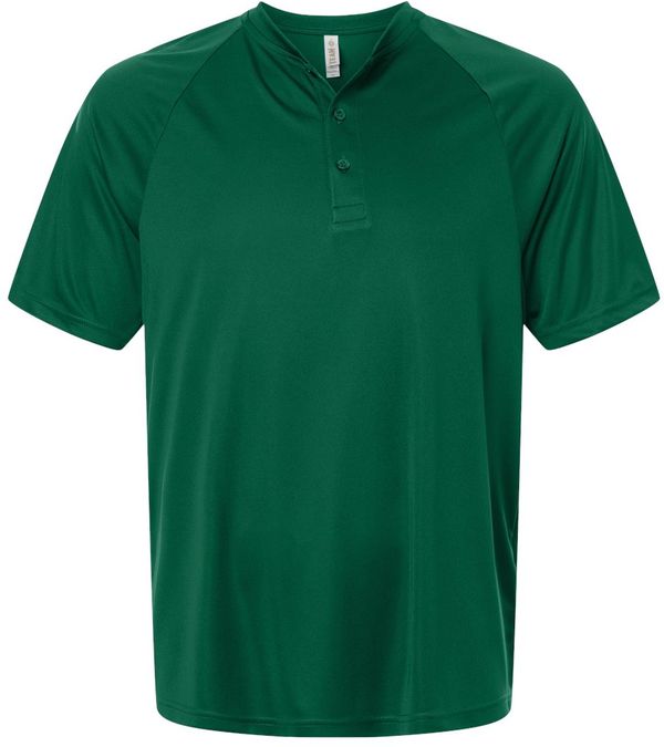 An image of a Custom Team 365 Mens Zone Performance Henley in Sport Forest!