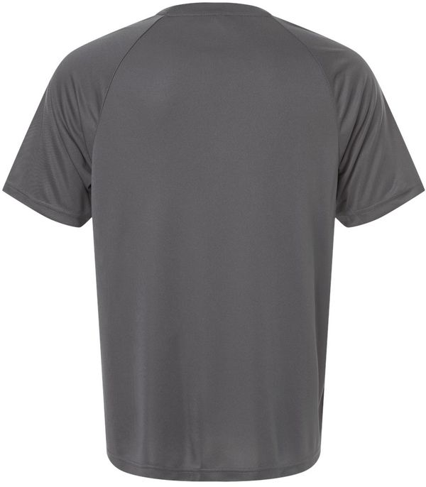 An image of a Custom Team 365 Mens Zone Performance Henley in Sport Graphite!