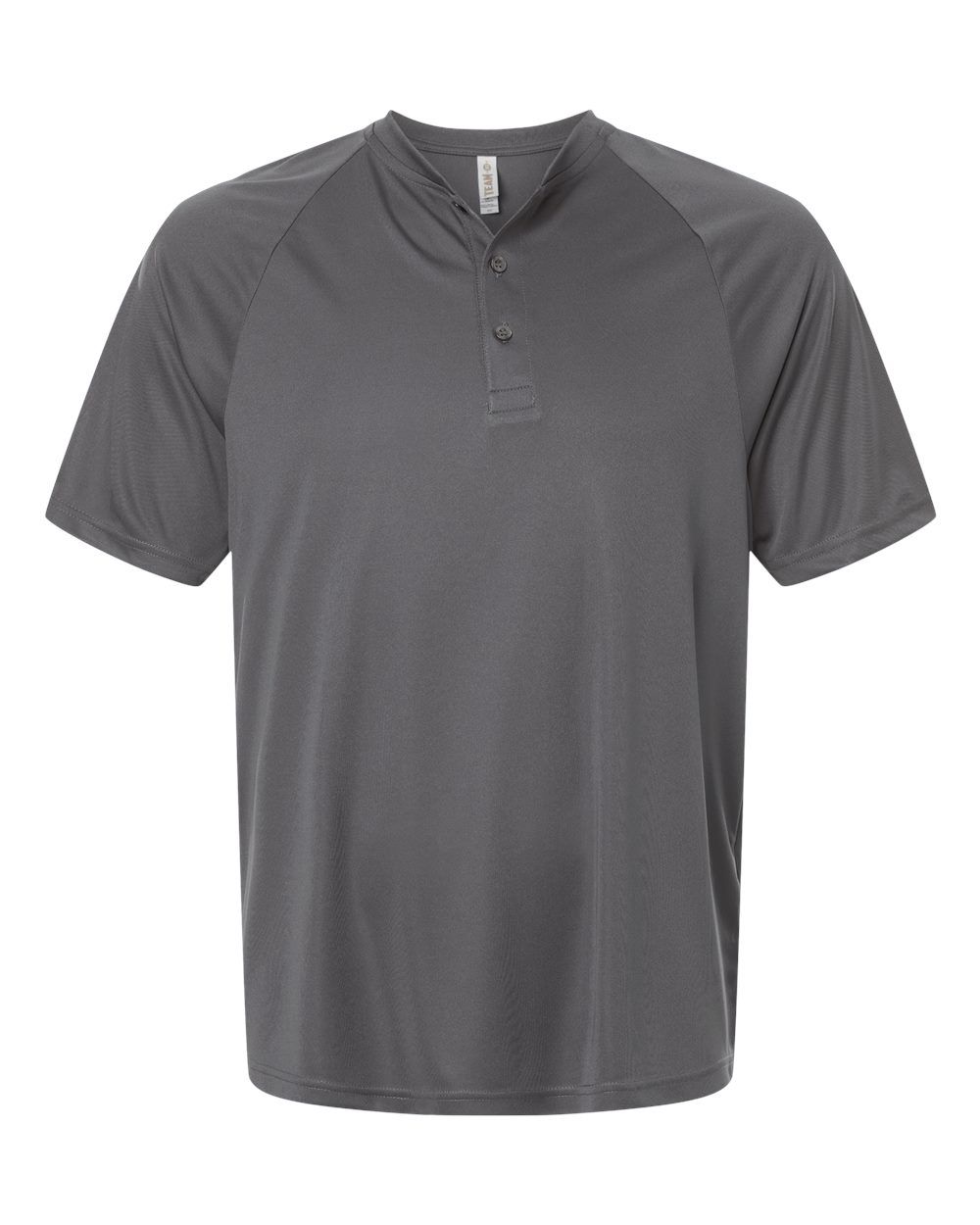 Team 365 Mens Zone Performance Henley in Sport Graphite