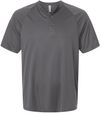 An image of a Custom Team 365 Mens Zone Performance Henley in Sport Graphite!