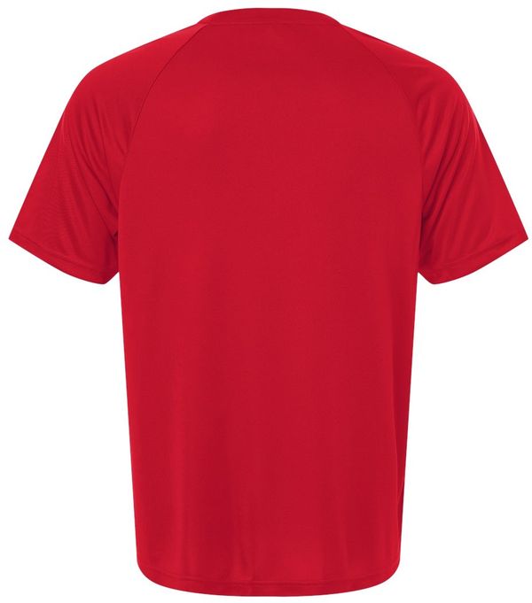 An image of a Custom Team 365 Mens Zone Performance Henley in Sport Red!