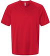 An image of a Custom Team 365 Mens Zone Performance Henley in Sport Red!