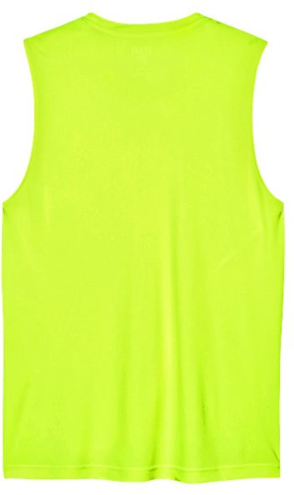 An image of a Custom Team 365 Mens Zone Performance Muscle TShirt in Safety Yellow!