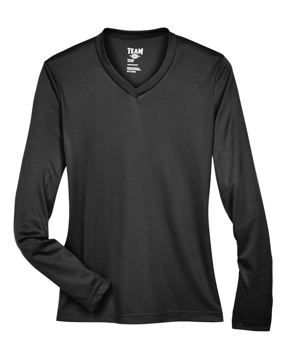 Team 365 Womens Zone Performance Long Sleeve Shirt in Black
