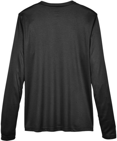 Am image of a Custom Team 365 Womens Zone Performance Long Sleeve Shirt in Black!