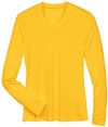 Am image of a Custom Team 365 Womens Zone Performance Long Sleeve Shirt in Sport Athletic Gold!
